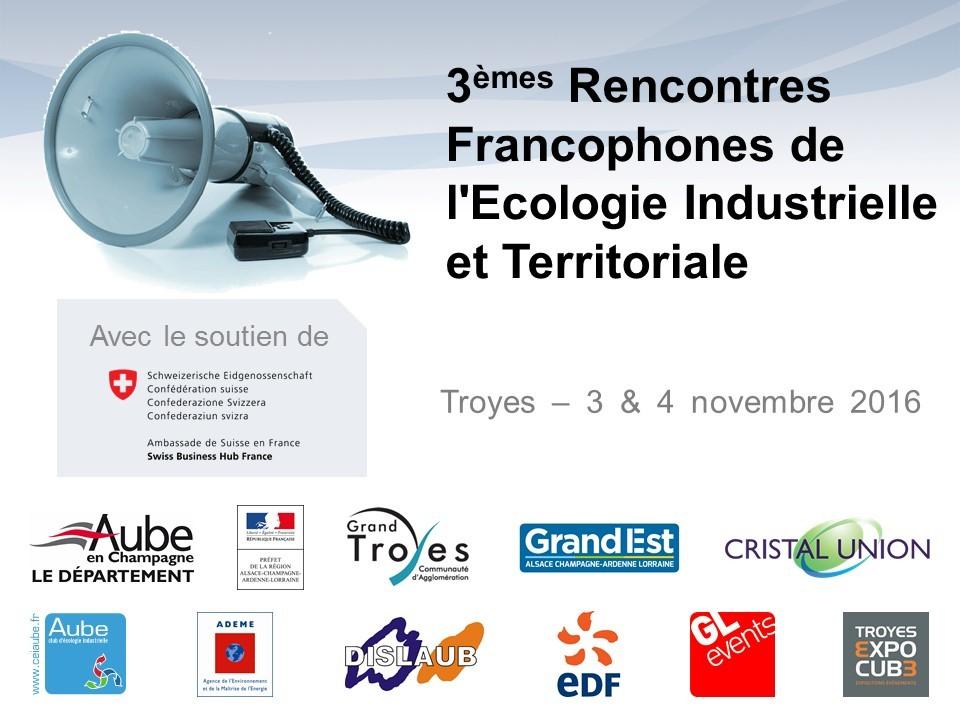 Téléchargez les actes des rencontres francophones de l'écologie industrielle et territoriale 2016
